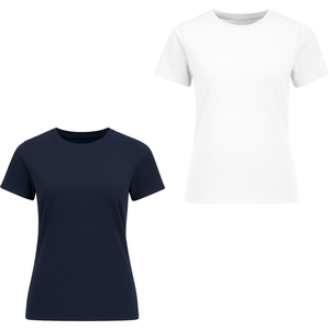 T-shirt basique en coton pour femme, coupe classique, confortable, léger, col rond, conception OEM/ODM, étiquette personnalisée, production en gros - Product Image 1