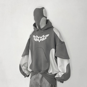 Custom <b>Men's</b> Double Layer Reversible Zip Plaid Cropped Boxy Hoodie <b>Jacket</b> XL Size Solid <b>Lined</b> Acid Wash Clothing Manufacturers - Product Image 6