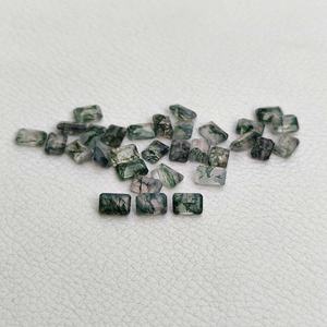 หินมอสสีเขียวธรรมชาติขนาด4มม. 6มม. หินอาเกตทรงแปดเหลี่ยมหินหลวมสำหรับเครื่องประดับปิดการขายสินค้าแฮนด์เมดตามสั่ง - Product Image 1