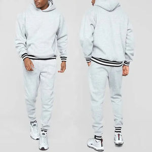 Chaquetas de alta calidad para hombre, chándal de algodón, ropa de calle de invierno de peso pesado, chándal para hombre, rayas blancas y negras sólidas - Product Image 4