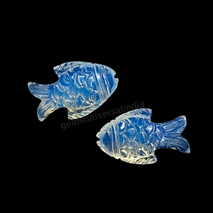 Cuentas de piedras preciosas sueltas talladas en peces de opalita naturales, abalorios tallados en animales de piedra de opalita de 25x15mm para la fabricación de joyas a precio a granel - Product Image 4