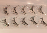 Lot de 5 paires d'eyeliners scintillants dorés effet vison, effet 3D ailé, pour fêtes et festivals, pour un look spectaculaire et effilé