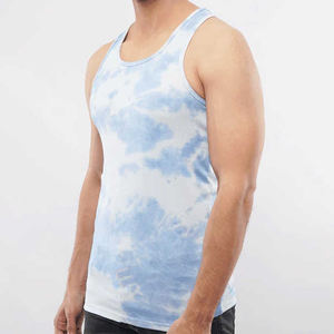 Vente en gros 100% débardeurs décontractés en polyester pour hommes Logo personnalisé confortable couleur unie respirant tricoté tissage - Product Image 5