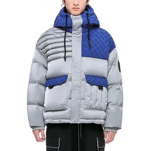 Veste matelassée pour homme en toile OEM, coupe-vent, imperméable, rembourrage à bulles, capuche amovible personnalisée, imprimé, épaisse, de haute qualité, réversible - Product Image 1