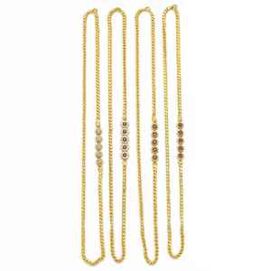 Collares de Cadena Mopu Chapados en Oro Micro de 14K, 18K y 24K al por Mayor, Joyería de Moda con Piedras de Circonita Cúbica, Collares de Cadena Mopu con Piedras de Circonita Cúbica - Product Image 2