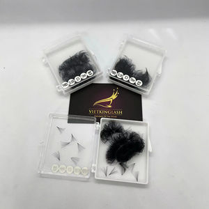 Extensions de cils en volume, base pointue, pré-faites, en cachemire, plateaux de cils 3D 4D 5D 6D 8D, faites à la main, douces, PBT, noir mat, logo personnalisé - Product Image 1