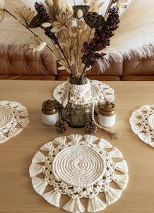 Camino de mesa de macramé bohemio hecho a mano, decoración navideña grande personalizada, venta al por mayor - Product Image 5