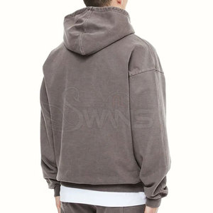 เสื้อฮู้ดดี้สีพิเศษแบบฟอกกรดพร้อมโลโก้สั่งทำ ผ้าฝ้าย 100% เสื้อพูลโอเวอร์ลำลองสำหรับผู้ชาย คุณภาพสูง บริการ OEM จากปากีสถาน - Product Image 5