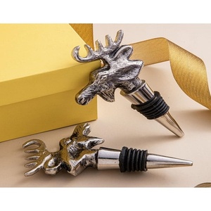 Deer Head Shape Wine Stopper Handcrafted Decorative Bottle Stopper Metal Wine Bottle Seal For Bar Home Gift Decor - Product Image 1