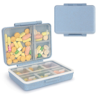 NBBLUESKY 7 jours 9 compartiments Petit organisateur de pilules en plastique PP Portable Travel Pill Storage Cases for Vitamins