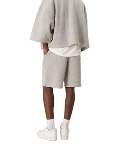 Personnalisé été nouveaux hommes décontracté 2 pièces ensembles à manches courtes t-shirt solide survêtement ensemble hommes shorts ensemble avec poches - Product Image 2