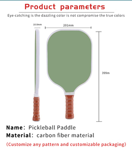 Color Design Trendy Lightweight Portable <b>Pickleball</b> <b>Racket</b> Set 14mm/16mm 3K T700 for Entertainment - Product Image 6