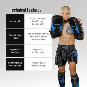 Almohadilla de brazo curvada de calidad superior para Kickboxing tailandés Muay Thai MMA Training Focus Punch Mitts para Protección física Objetivo DE BOXEO - Product Image 3