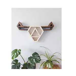 Vente en gros de mur en bois décoratif pour la maison mur rond et cadre pièce décorative de design hart de buffle - Product Image 1