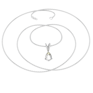 Elegant <b>14K</b> Solid <b>Gold</b> Pear Cut Moissanite Link <b>Chain</b> Pendant Necklace Luxury Solitaire Jewelry Party Wholesale Supplier - Product Image 5