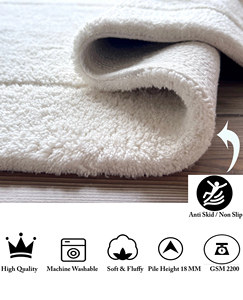 Luxe réversible Ultra doux tapis de bain coton absorbant antidérapant tapis de salle de bain pour sol baignoire douche Machine lavable maison hôtel - Product Image 2