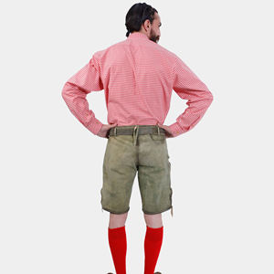 Femmes High Street Style bavarois Oktoberfest Lederhosen Shorts taille moyenne bonne qualité toile solide motif dernière conception - Product Image 5