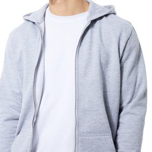 Streetwear brodé personnalisé Sweat à capuche 100% coton avec fermeture éclair et surdimensionné délavé à l'acide pour hommes - Product Image 1