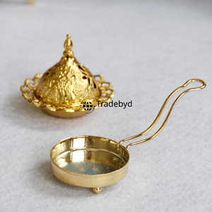 Tradebyd Luxury Metal Bakhoor Burner Arabic Mukhbar Incienso Holder Perfecto para un regalo elegante - Product Image 4