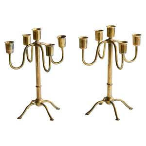 Candélabres en métal de qualité supérieure pour les lieux de mariage avec finition or antique et cadre lisse pour un affichage luxueux - Product Image 1