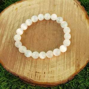 Wholesale Natural Selenite Healing <b>Crystal</b> <b>Craft</b> Bracelet White Gemstone Beads Elastic Energy Stone Jewelry For Gift Decorate - Product Image 5