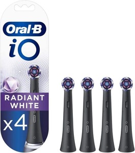 Oral-B iO Cabezal de cepillo de dientes eléctrico blanco radiante, cerdas en ángulo, eliminación de placa más profunda, con pétalos de pulido, paquete de 4 negros - Product Image 4