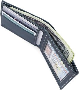 กระเป๋าสตางค์หนัง PU ดีไซน์ใหม่ทันสมัยสไตล์วินเทจ ป้องกัน RFID สำหรับผู้ชาย แบบเปิด-ปิด ขนาดสั้น ตกแต่งตัวอักษรได้ตามต้องการ - Product Image 6