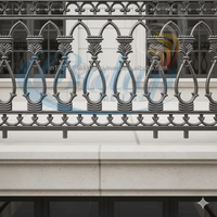 Rampe d'escalier de balcon moderne en fonte robuste et durable, finition sablée, personnalisée, ornée, sans cadre, pour extérieur