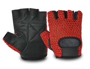 Gants de cyclisme en cuir blanc demi-doigt Gants d'équitation de vélo de sport respirants confortables Crochet dos antidérapant choc - Product Image 3