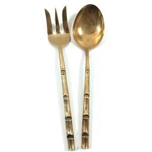 Juego de 2 cucharas y tenedores para servir ensaladas ecológicas con clase, juego de regalo de metal y madera Apto para lavavajillas - Product Image 4
