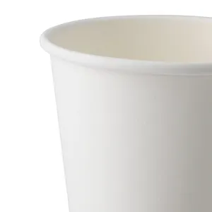 Vasos de papel ecológicos biodegradables de 12 oz (300 ml) blancos Ø 90 mm con el logo Ecoup impreso, de pared simple, para café, tamaño grande - 1000 unidades/caja - Product Image 4