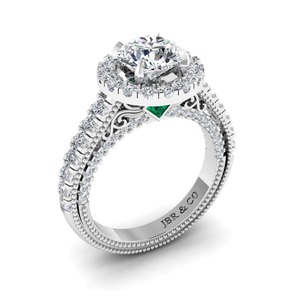 Oferta Especial Diamante Redondo Chapado en Oro 925 Conjunto de Halo de Plata Anillo de Compromiso Solitario Moda de Lujo Para Mujeres Al Mejor Precio - Product Image 2