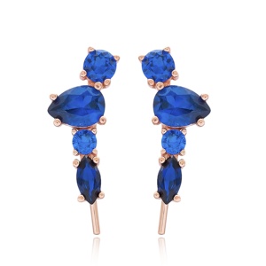 Sapphire Stone CZ <b>Ear</b> <b>Cuff</b> <b>Earring</b> Turkish Wholesale Handcrafted 925 Sterling Silver Jewelry - Product Image 1