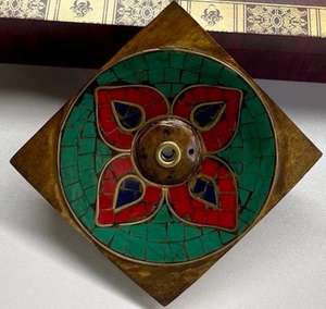 Traditional Hand Carved Durable <b>Wooden</b> Incense Stick Holder <b>Burner</b> with Long Ash Catcher <b>for</b> Religious Home Temple Use - Product Image 1