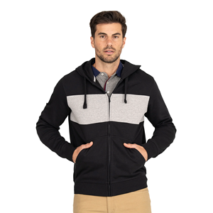 Sweatshirts d'hiver à la mode de couleur unie pour hommes conception personnalisée sweats à capuche à fermeture éclair complète du Bangladesh options de taille plus - Product Image 1
