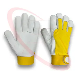 Лидер продаж, 2024 кожаные перчатки с регулируемым эластичным ремешком, высококачественные кожаные перчатки из козьей кожи для защиты рук