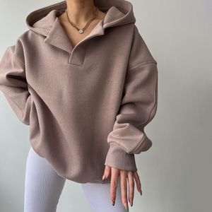 Nouveau sweat à capuche pour femme à la mode 2025 sweat à capuche pour femme surdimensionné nouveau Style coton vêtements actifs plaine décontracté sweats à capuche surdimensionnés à vendre - Product Image 4