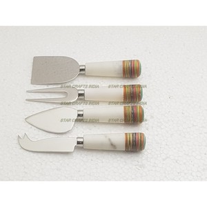 Ensemble de couverts en acier inoxydable plaqué argent avec manche en résine Nouvel ensemble de couverts en métal Dernier ensemble de couverts Dernières couverts en métal - Product Image 6