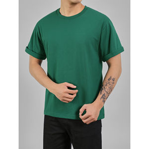 T-shirt en coton surdimensionné, logo personnalisé, streetwear, t-shirts vierges lourds pour hommes et femmes, vente en gros OEM - Product Image 3