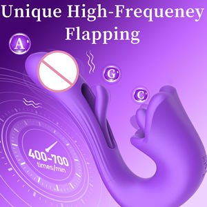 4-in-1 Vibrador wasserdicht leise G-Punkt Sexspielzeug für Erwachsene mit lecken und flattern der Zunge Rose Sexspielzeug <span class=keywords><strong>Dildo</strong></span> vibrator für Frauen - Product Image 4