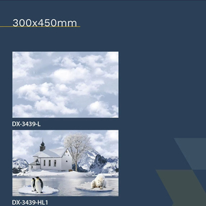 CARREAUX MURAUX EN CÉRAMIQUE HAUTE BRILLANCE 300X450MM | DESIGN DE POISSON NUMÉRIQUE | IMPERMÉABLE ET DURABLE POUR LA DÉCORATION DE SALLE DE BAIN ET DE CUISINE - Product Image 1