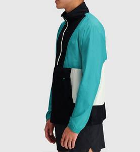 Veste coupe-vent sportive pour homme personnalisée, à blocs de couleur - Légère, coupe-vent, imperméable, respirante, softshell, fermeture éclair quart de tour - Product Image 3