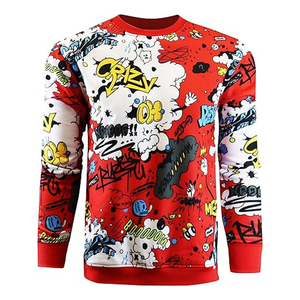 Cuello redondo en blanco de alta calidad Diseño informal básico Unisex Vintage recortado 330g 100% algodón Puff personalizado y sudaderas bordadas - Product Image 3