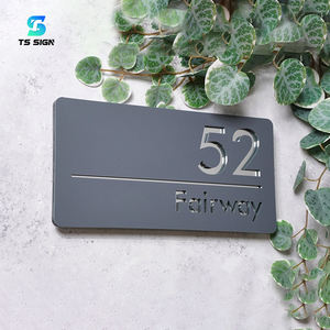 <span class=keywords><strong>Plaque</strong></span> de numéro de maison flottante en acrylique 3D découpée au laser avec texte miroir pour extérieur - Product Image 6