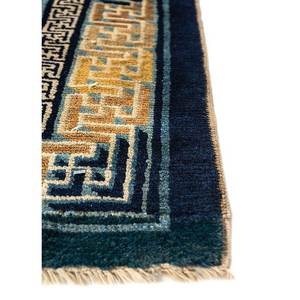 Alfombra de Lana Anudada a Mano Pechino Azul para el Hogar, Paem-413, Alfombra Rectangular con Medallón para Entrada, Pasillo, Habitación Juvenil - Product Image 4