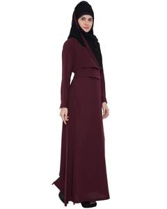 Nida Abaya สำหรับผู้หญิงเสื้อผ้ามุสลิมแบบดั้งเดิมปรับแต่งได้พร้อมผ้าพันคอปักลายสีน้ำตาลแดงพร้อมขนาดพิเศษยอมรับได้ - Product Image 3