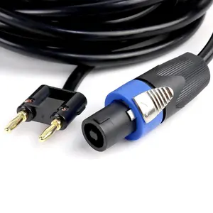 Speakon to Banana Plug Cable Dual Tip Speaker to Power Amp Cord Cables Audio Connector Cable
