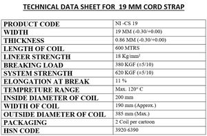 Fleje de carga de cordón compuesto de poliéster de 19mm de alta calidad para asegurar contenedores de proveedor indio - Product Image 6