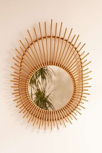 Miroirs en rotin design moderne avec décorations murales Miroirs naturels avec cadres Usine directe du Vietnam pour anniversaire mariage - Product Image 2