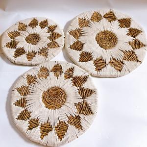 Juego de 3 pajitas de agua, jacinto, decoración de pared, cesta colgante, decoración de pared, arte, sala de estar, decoración hecha por Vietnam FBA Amazon - Product Image 5